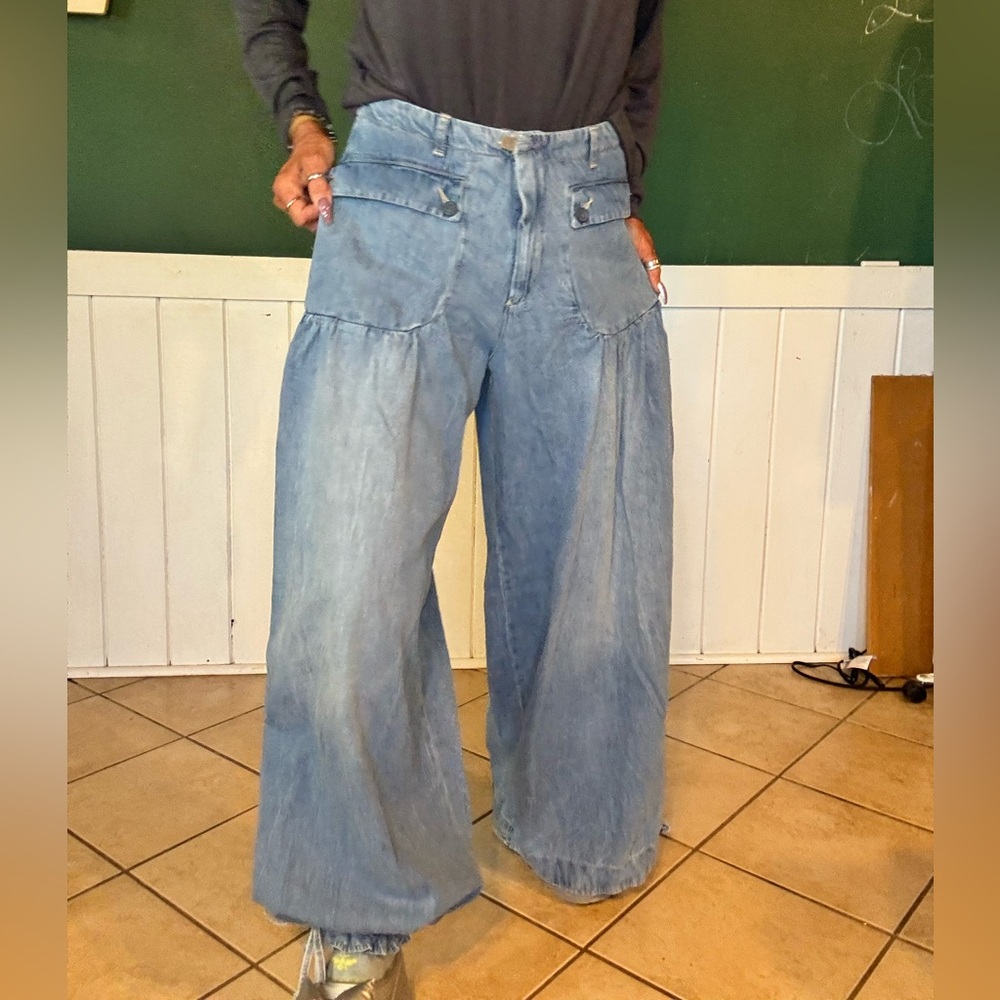 Free People Wide-Leg Denim Jeans